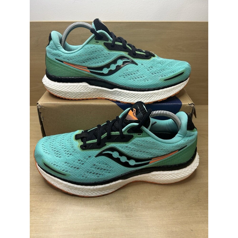 Saucony Triumph 19  Cool Mint/Zest Athletic Running Shoes Mens Size 9 S20678-125
